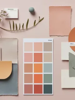 Vibrant Spring 2025 color palette mood board for US fashion trends.