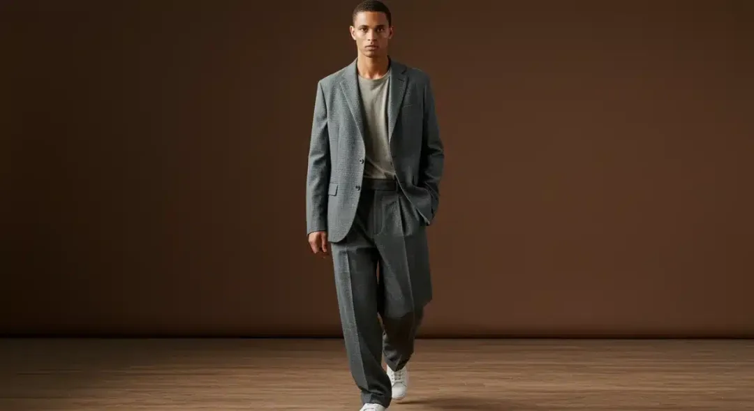 Relaxed tailoring in menswear, a key Q1 2025 trend
