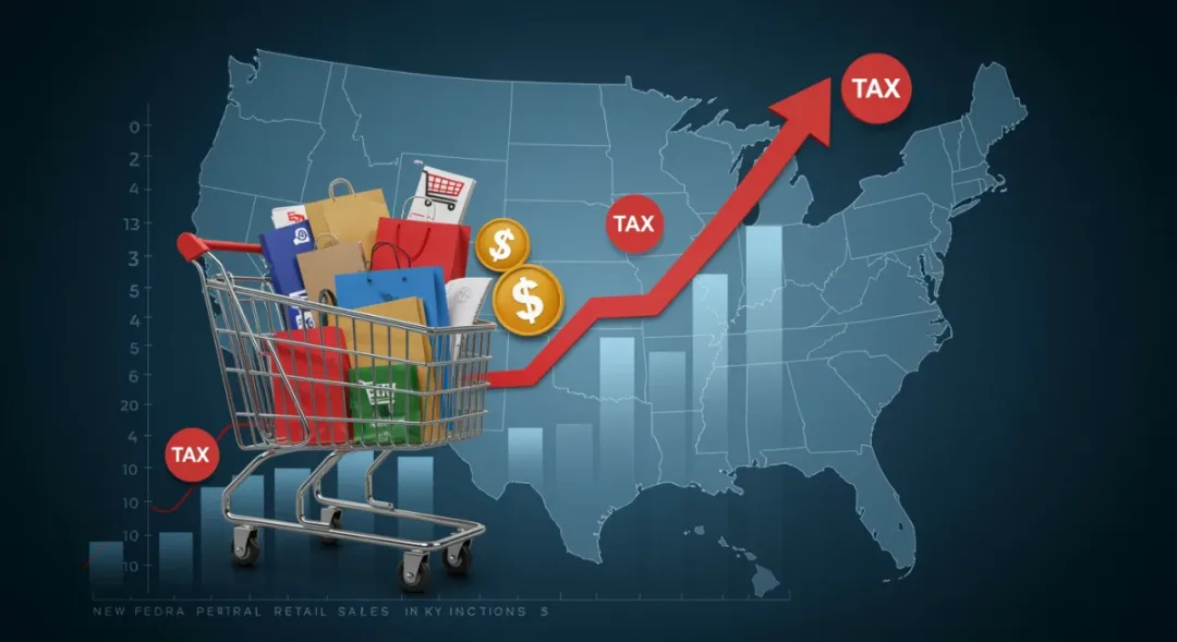 Illustration of federal retail sales tax impact on online shoppers