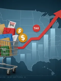 Illustration of federal retail sales tax impact on online shoppers