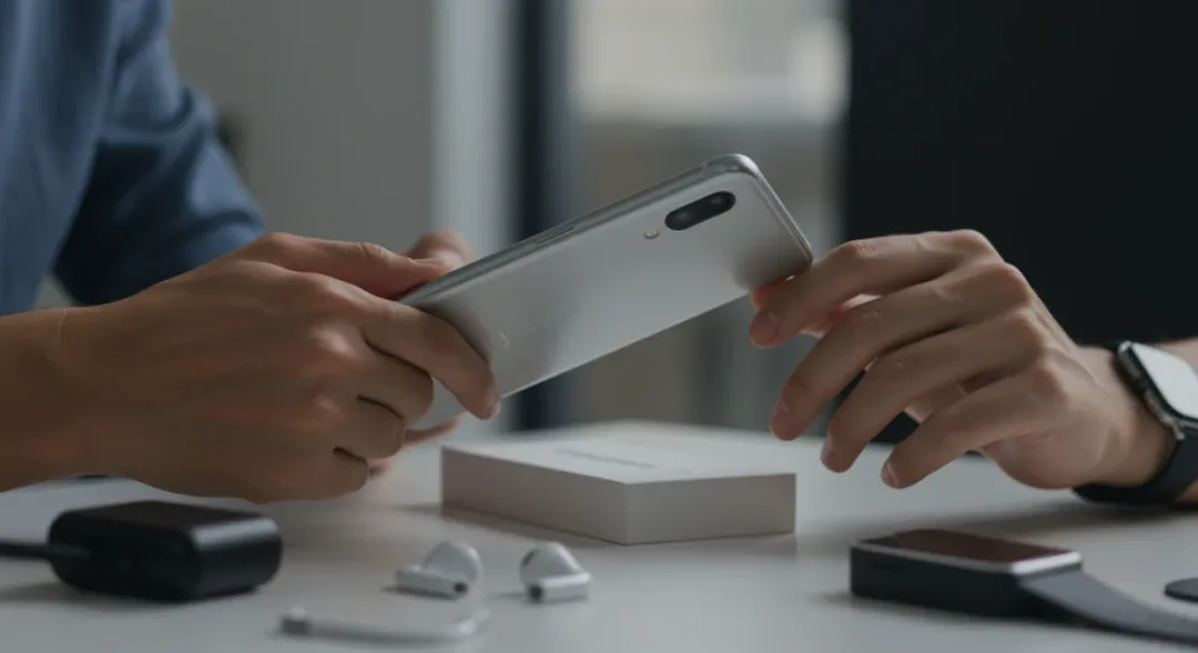 Person unboxing a new smartphone and other free tech gadgets