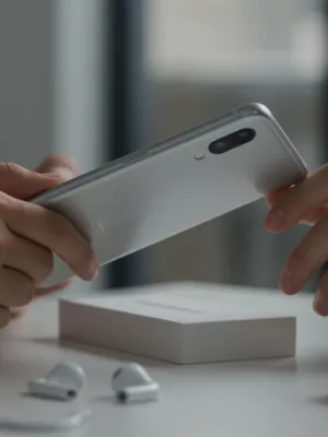 Person unboxing a new smartphone and other free tech gadgets
