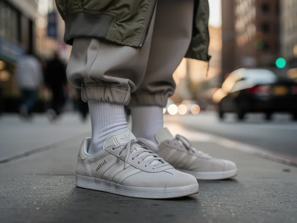 Adidas Gazelle sneakers showcasing the elegance of low-profile retro designs.