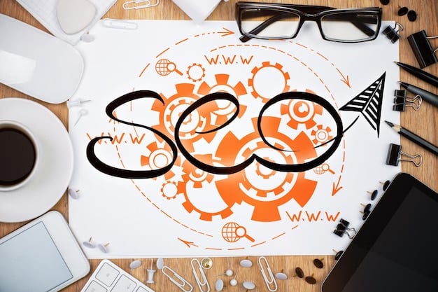 A visual representation of a continuous loop, symbolizing the ongoing nature of SEO. The loop includes elements such as keyword research, content creation, and link building.
