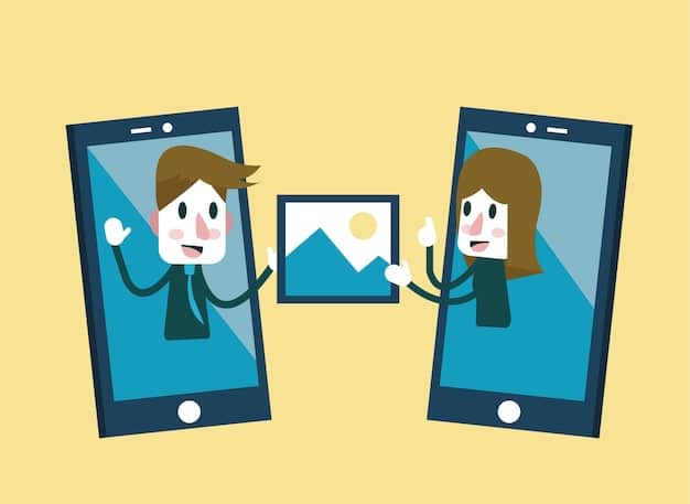A split-screen image. On one side, a person holds a phone with a social media feed showing generic content. On the other side, another person holds a phone with a social media feed showing ads with products directly linked to a shopping cart. The text overlay reads 