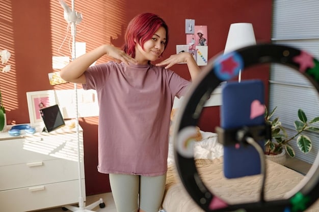 A behind-the-scenes shot of an influencer creating content for an e-commerce brand. The image shows the influencer using the product in a creative, authentic way, with professional lighting and camera setup.