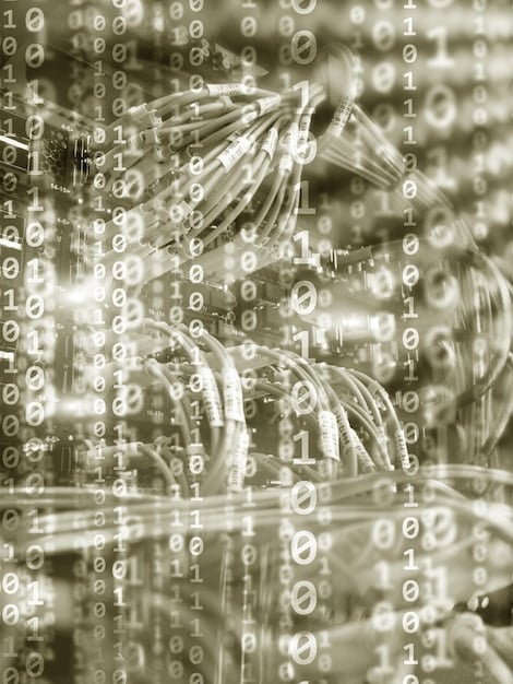 A visual representation of data encryption, showing data being transformed into an unreadable format and then decrypted back to its original form.