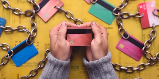 A hand stopping a digital credit card from being swiped, symbolizing fraud prevention and chargeback management in e-commerce.