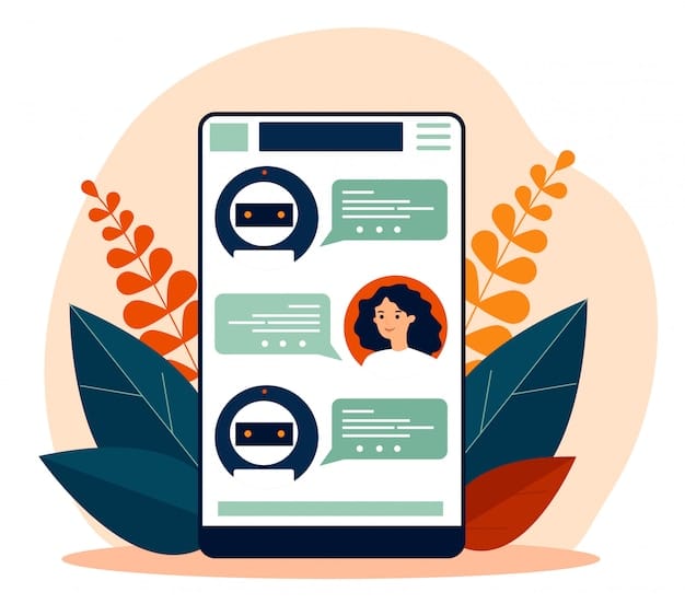 A graphic showcasing a conversation between a customer and an AI-powered chatbot. The chatbot provides personalized assistance and recommendations in a friendly and efficient manner, demonstrating the seamless integration of AI into customer service interactions.