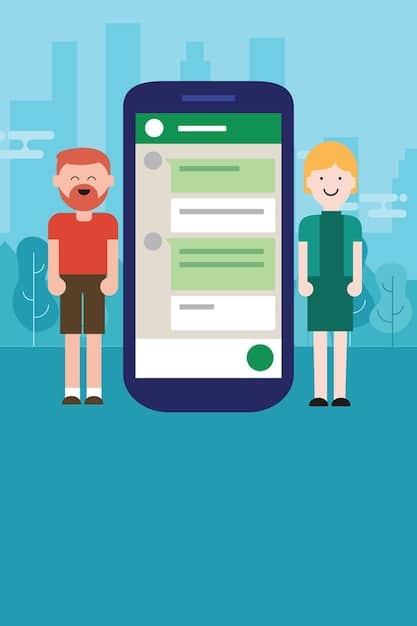 A split-screen view showing a customer using a messaging app to chat with a customer service representative on one side, and the representative's view of the conversation on the other, highlighting real-time interaction.