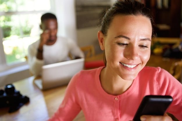 A close-up photo of a diverse customer service team smiling and assisting customers through various channels like phone, chat and email. The setting is a bright modern office with positive energy.