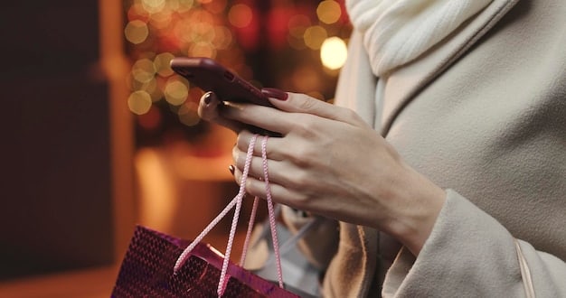 A close-up shot of hands using a smartphone to make a purchase on an e-commerce app. The app interface shows a real-time payment being processed instantly, with visual cues indicating speed and security. The background is blurred, focusing attention on the transaction in progress. This image highlights the user experience aspect of The Impact of Real-Time Payments on US E-commerce: Opportunities and Challenges for 2025.
