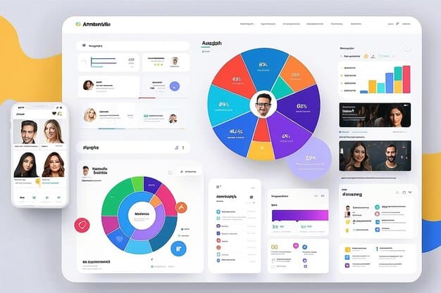 A dashboard interface showing customer segmentation data, highlighting different customer groups based on their behaviors and preferences. The interface includes charts and graphs illustrating the various segments and their characteristics.