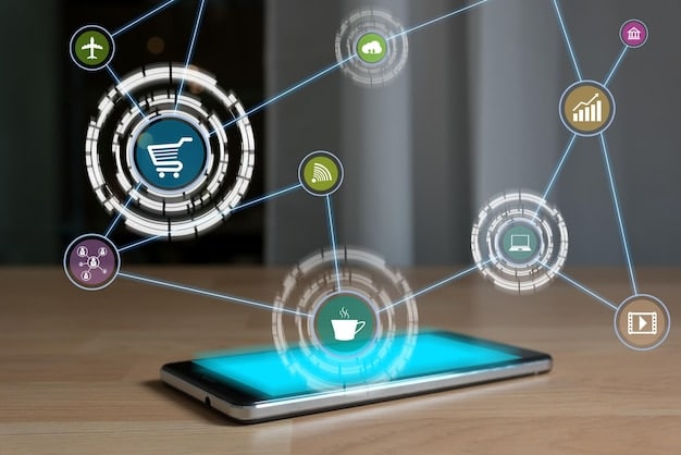 A diagram showing Zapier connecting various e-commerce platforms and apps. The diagram should highlight the seamless data flow and automated workflows between different systems, demonstrating how E-commerce Platform Automation: Save Time and Resources with These 5 Tools in the US can be achieved through integrations.