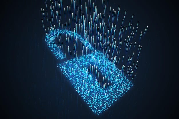 A digital padlock surrounded by a glowing shield, with abstract data streams flowing around it, representing enhanced encryption and tokenization.