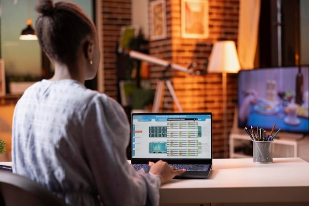 A person sitting at a desk with multiple screens displaying financial graphs and e-commerce dashboards, highlighting strategic planning and data analysis.