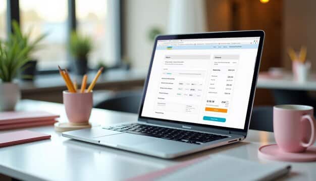 A clear, simplified checkout page on a desktop computer, showing minimal form fields and prominent display of total cost including shipping, with a green 