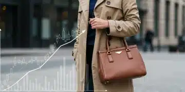 Woman in classic trench coat with luxury handbag, representing high-value fashion investments.