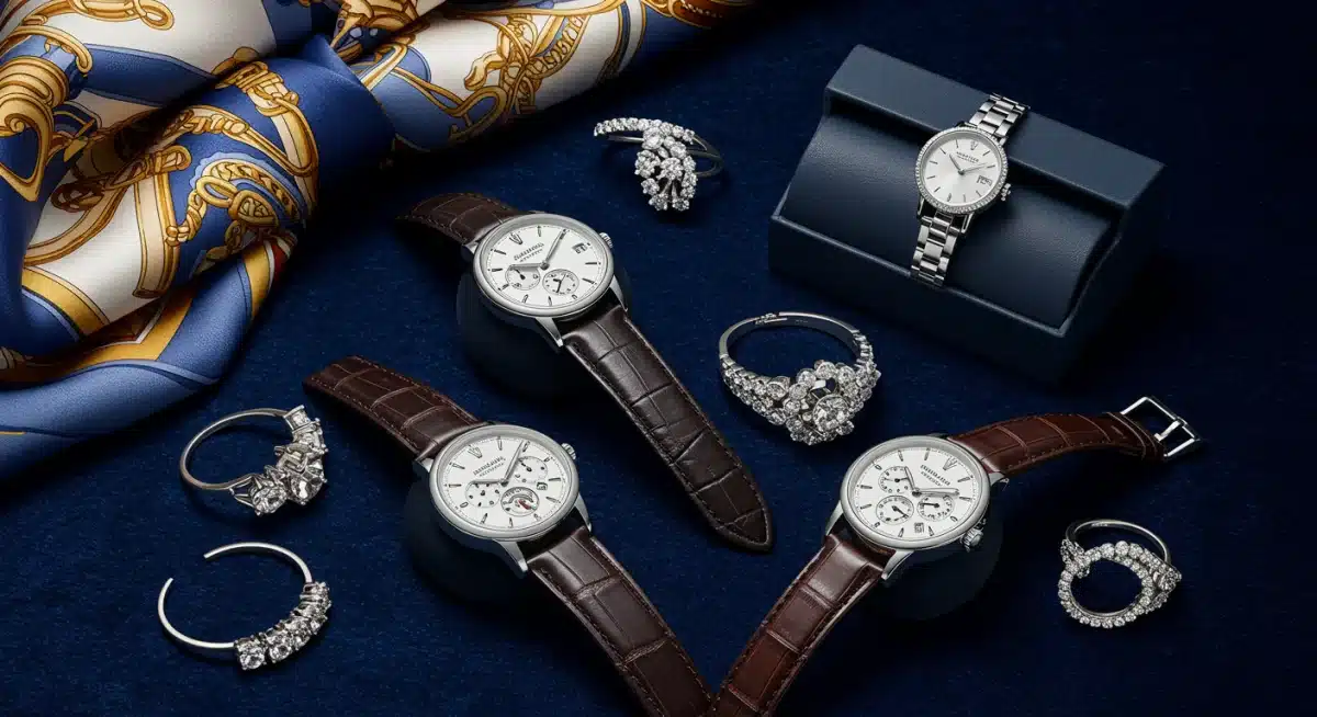 Luxury accessories display, emphasizing quality for resale value.