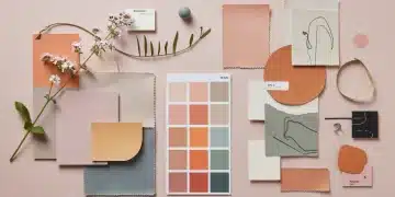 Vibrant Spring 2025 color palette mood board for US fashion trends.