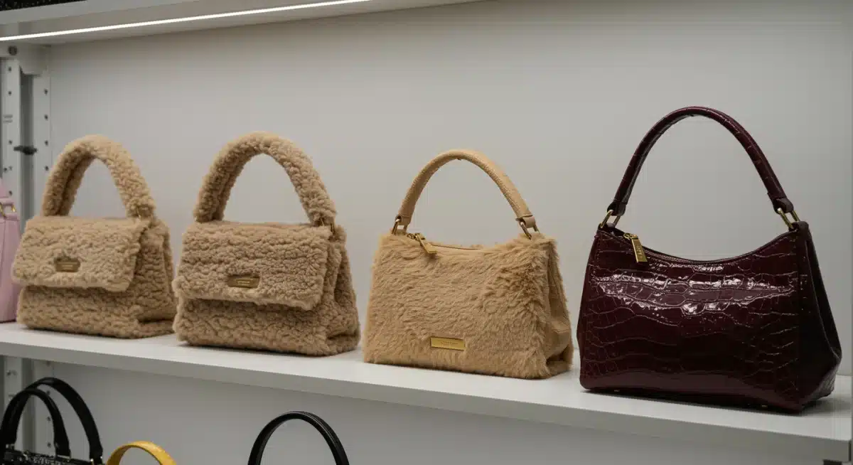 Collection of trendy handbags in various textures and colors