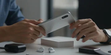 Person unboxing a new smartphone and other free tech gadgets