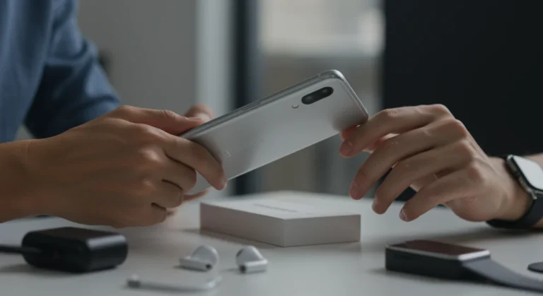 Person unboxing a new smartphone and other free tech gadgets